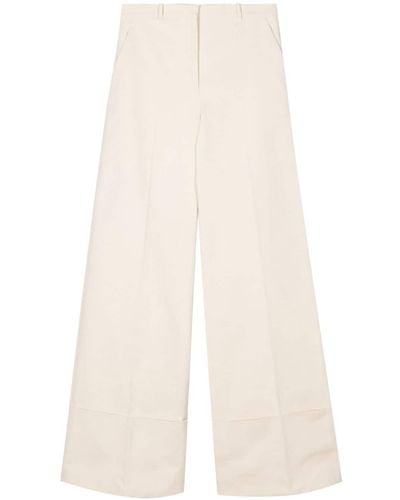 Del Core Wide-leg Cotton Trousers - White