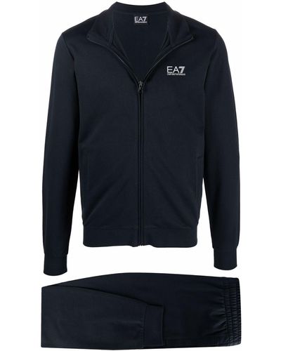 EA7 ロゴ トラックスーツ - ブルー