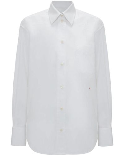 Victoria Beckham Drop-shoulder Cotton Shirt - White