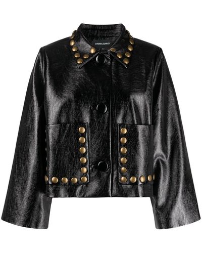 Cynthia Rowley Studded Cropped Jacket - Black
