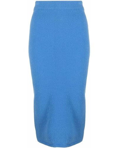 Nanushka Knitted Pencil Skirt - Blue