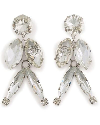 Emilio Pucci Boucles d'oreilles à ornements en cristal - Blanc