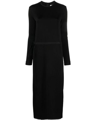Jil Sander Drawstring-waist Midi Dress - Black