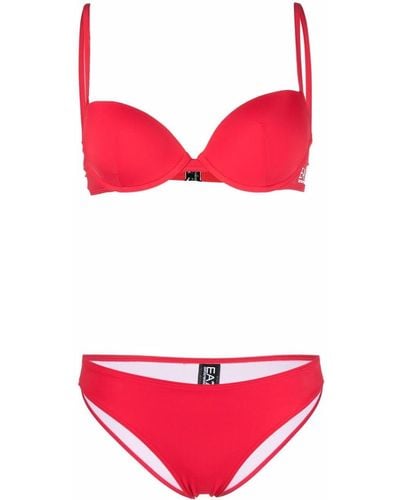 EA7 Set bikini con stampa - Rosso