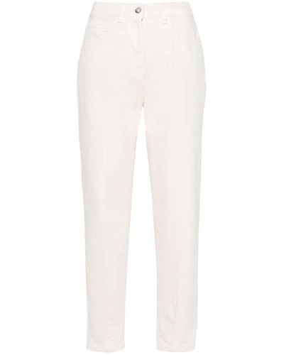 Peserico Stretch-cotton Tapered Jeans - White