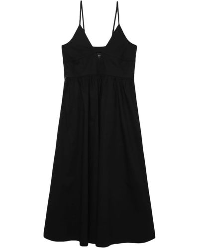 Herskind Miranda Katoenen Midi-jurk Met Strikdetail - Zwart