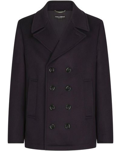 Dolce & Gabbana Double-breasted Cashmere Peacoat - Blue
