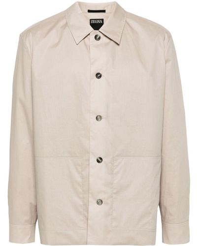 Zegna Cotton Shirt Jacket - Naturel