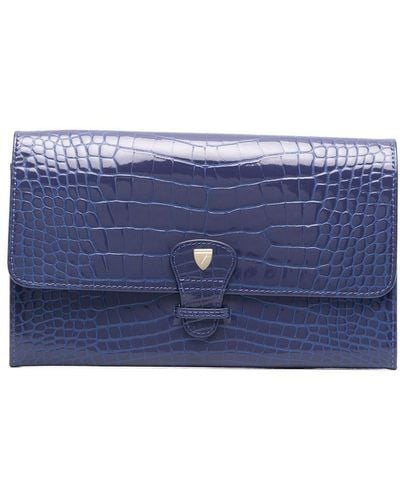Aspinal of London Classic Travel Leather Wallet - Blue
