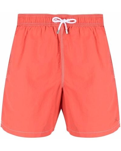 Hackett Contrast-stitching Swim Shorts - Orange
