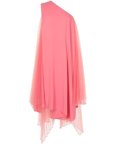 Juun.J Pleated Tulle One-shoulder Dress - Pink