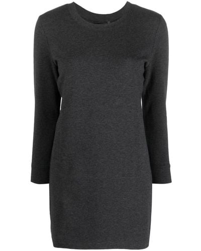 Norma Kamali Round-neck Stretch-cotton Minidress - Black