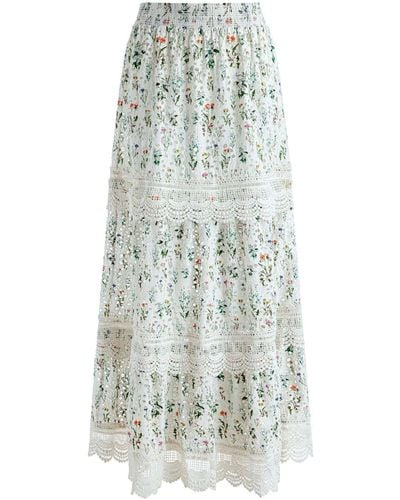 Alice + Olivia Reise Floral-print Skirt - White
