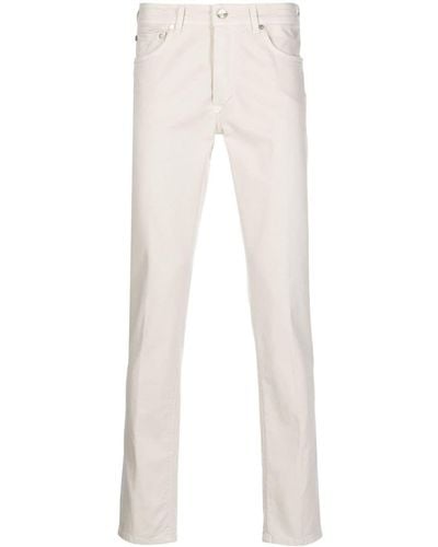 Barba Napoli Mid-rise Slim-cut Jeans - White