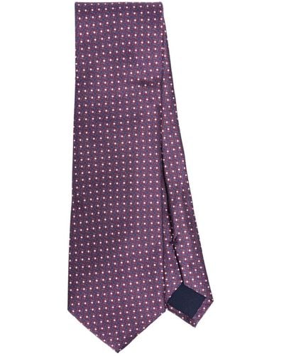 Corneliani Patterned-jacquard Silk Tie - Purple