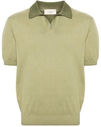 Altea Fijngebreid Poloshirt - Groen