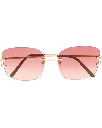 Cartier Rimless-frame Sunglasses - Pink