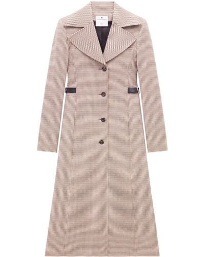 Courreges Checked Wool Long Coat - Natural