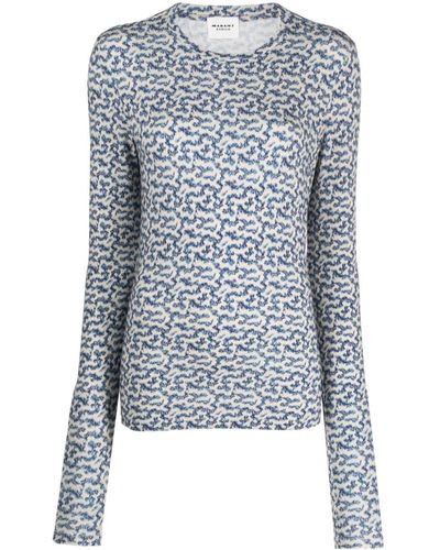 Isabel Marant T-shirt à imprimé graphique - Bleu
