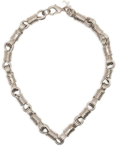 Raf Simons Knot Links Chain Necklace - Metallic