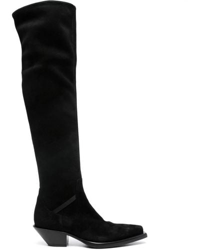 Premiata 50mm Suede Knee-high Boots - Black