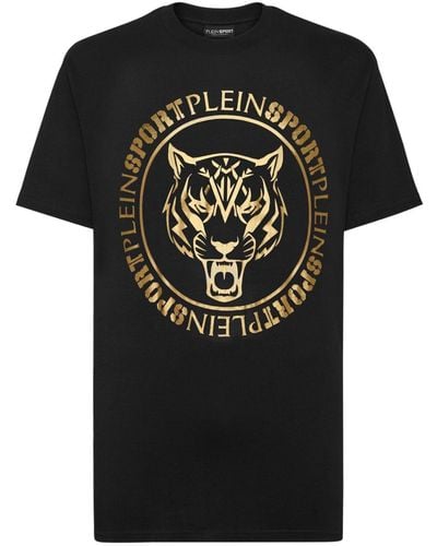 Philipp Plein Ss Logo-print Cotton T-shirt - Black
