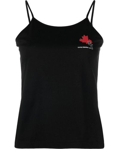 DSquared² Maple Leaf Logo-print Vest Top - Black