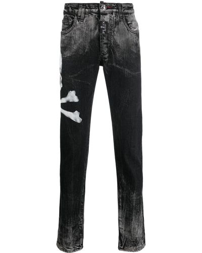 Philipp Plein Jean à coupe slim - Gris