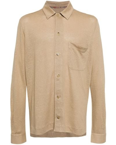 Paul Smith Piqué-weave Linen Shirt - Natural