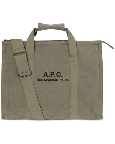 A.P.C. Récupération Canvas-Shopper - Grün