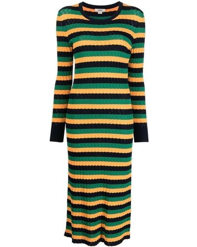 Jason Wu Stripe-pattern Knitted Dress - Green