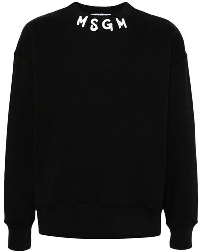 MSGM Logo-print Cotton Sweatshirt - Black