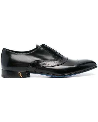 Billionaire Embossed-crocodile Oxford Shoes - Black