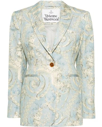 Vivienne Westwood Blazer Lauren à imprimé Toile de Jouy - Bleu