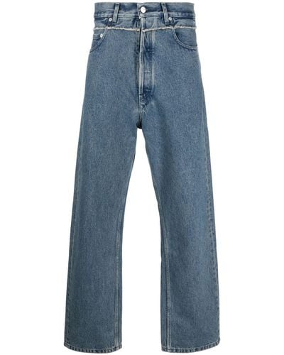 Ambush Frayed-trim Loose Jeans - Blue