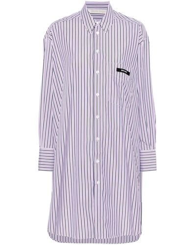 Palm Angels Striped Midi Shirt Dress - Purple