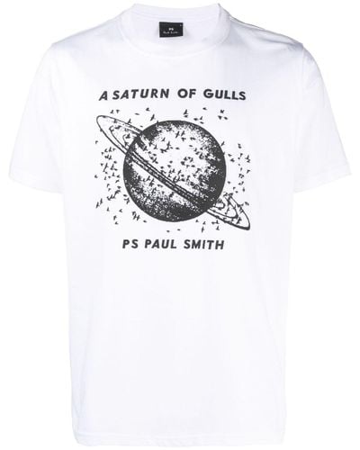 PS by Paul Smith Graphic-print Cotton T-shirt - White