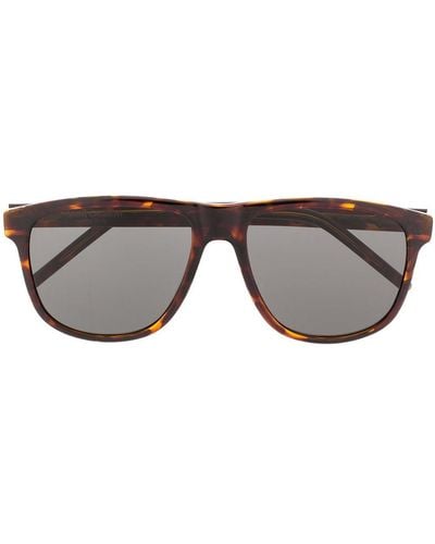 Saint Laurent Signature Soft-square Frame Sunglasses - Brown