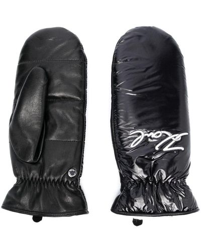 Karl Lagerfeld K/signature Mitten Gloves - Black