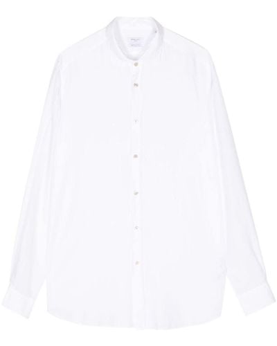 Boglioli Camisa con cuello italiano - Blanco