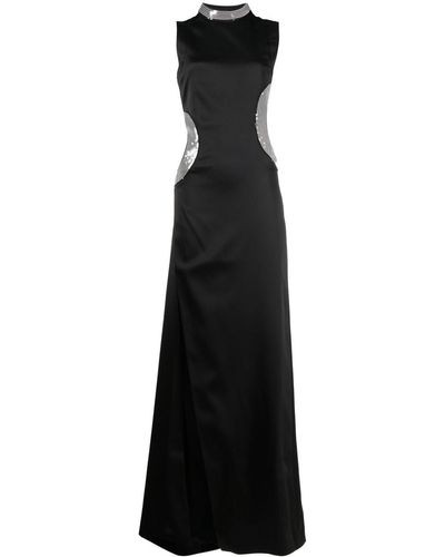 Genny Sequin-embellished Cut-out Gown - Black