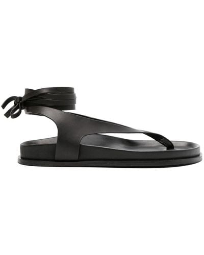 A.Emery Shel Leather Sandals - Black