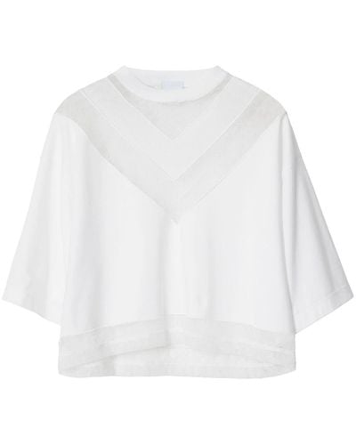 Burberry Cropped Cotton Top - White