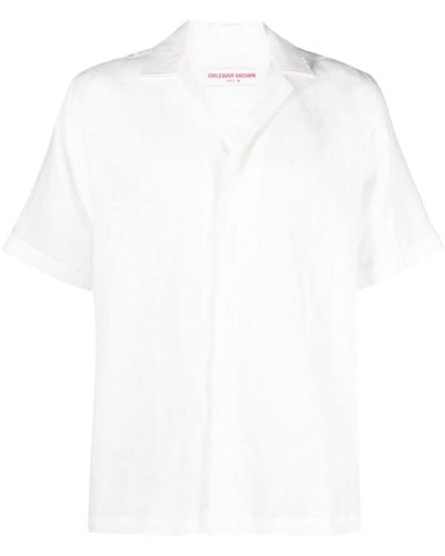 Orlebar Brown Camisa Maitan de manga corta - Blanco