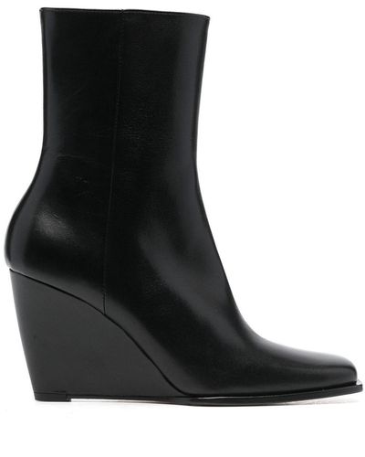 Wandler 90mm Leather Wedge Boots - Black