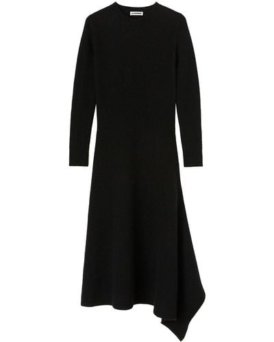 Jil Sander Long Wool Dress - Black