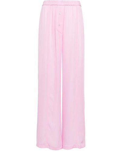 Kiki de Montparnasse Georgette Palazzo Silk Trousers - Pink