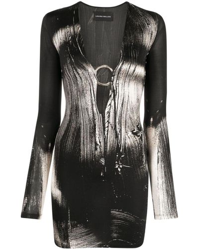 Louisa Ballou Mini-jurk Met Abstracte Print - Zwart