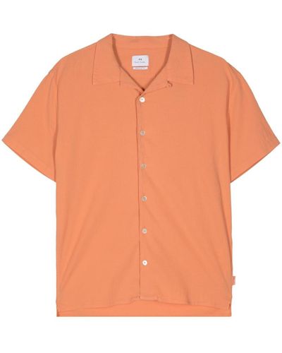 PS by Paul Smith Cotton Seersucker Shirt - Orange