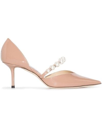 Jimmy Choo Zapatos Aurelie con perlas y tacón de 65mm - Rosa